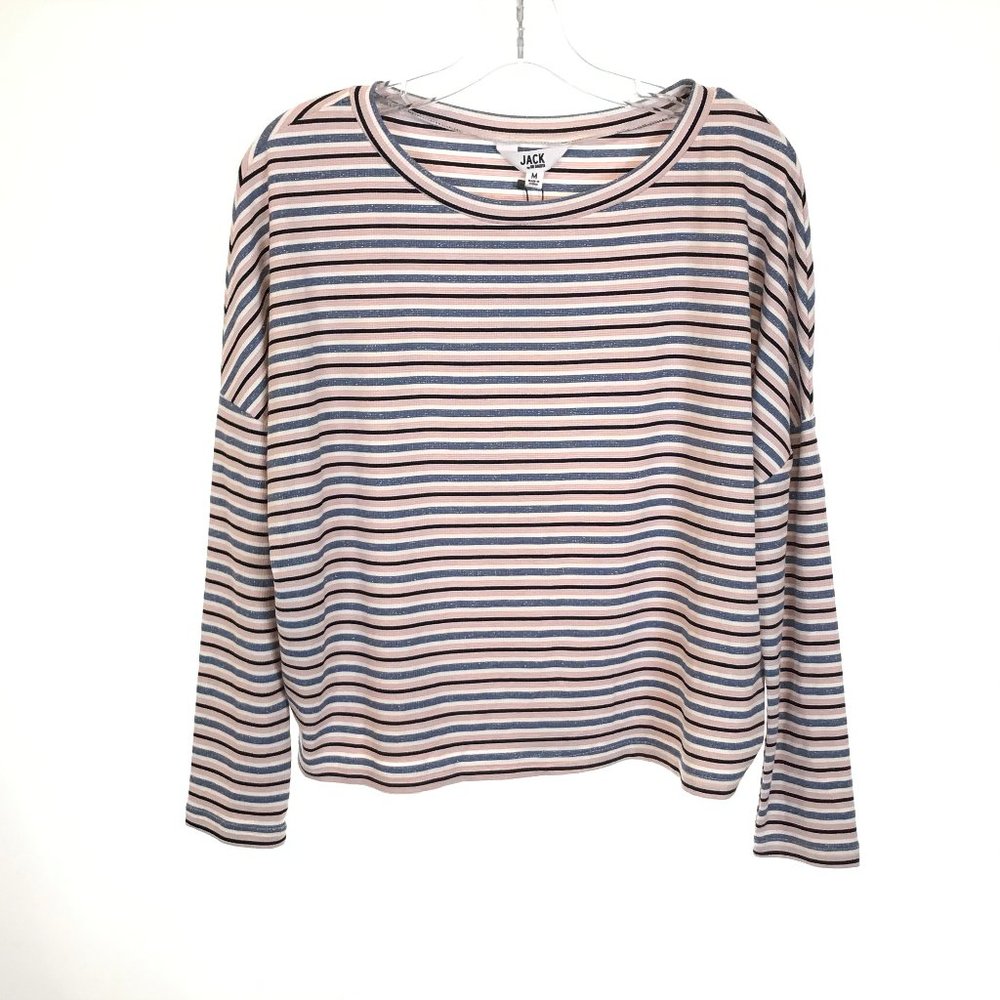 NWT Womens Size Medium Nordstrom Jack by BB Dakota Striped Ribbed Knit Top